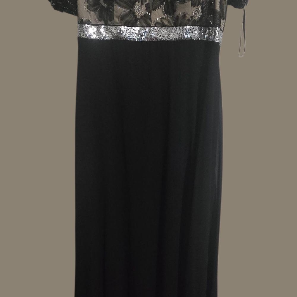Black and Silver Evening Gown